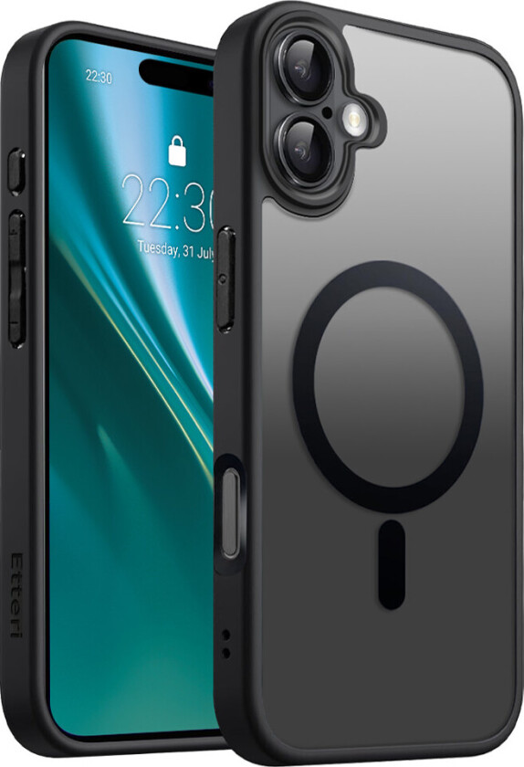 Etteri Matt Mag-deksel til iPhone 16 (6.1") - Svart