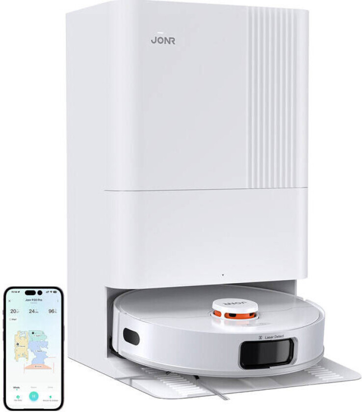 Jonr P20 Pro robotstøvsuger (hvit)