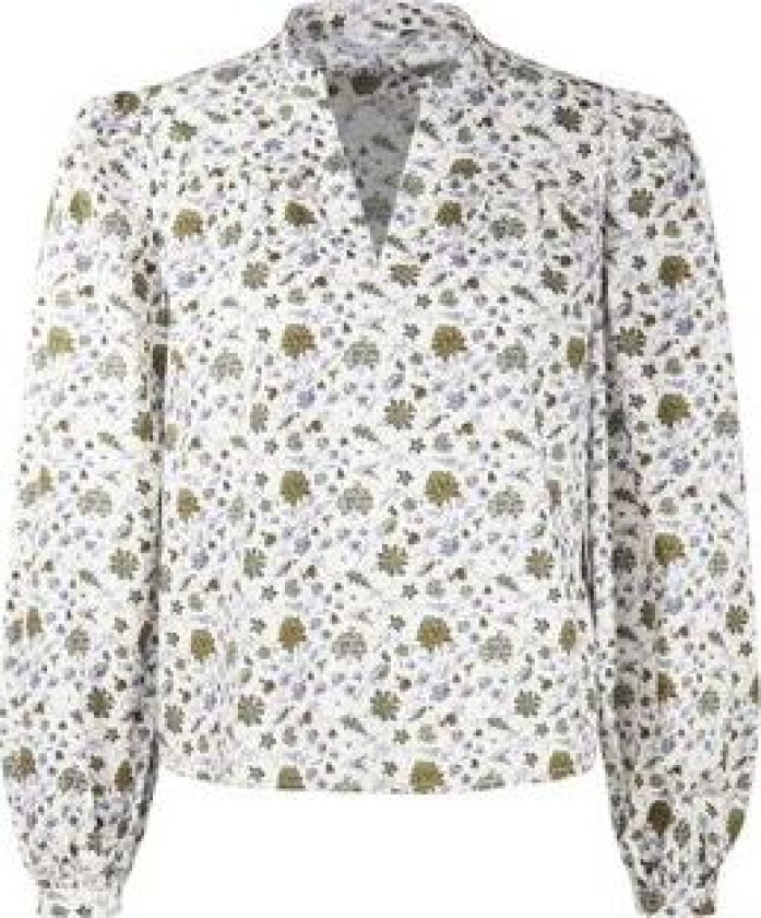 Athena Blouse - White Harvest Print S