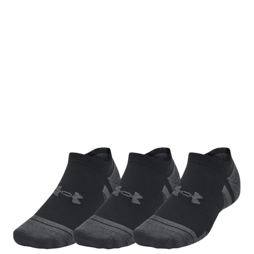 Unisex UA Performance Tech 3pk No Show Socks Black 42-47.5, Black