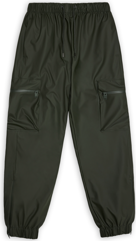 Rains Unisex Cargo Rain Pants Regular W3 Green S, Green