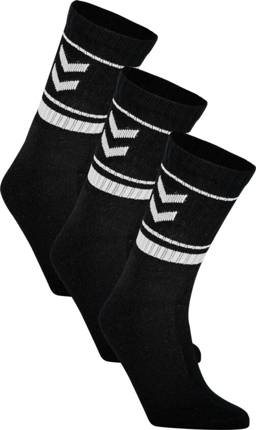Hmlstripe Crew 3-Pack Socks, sokker BLACK