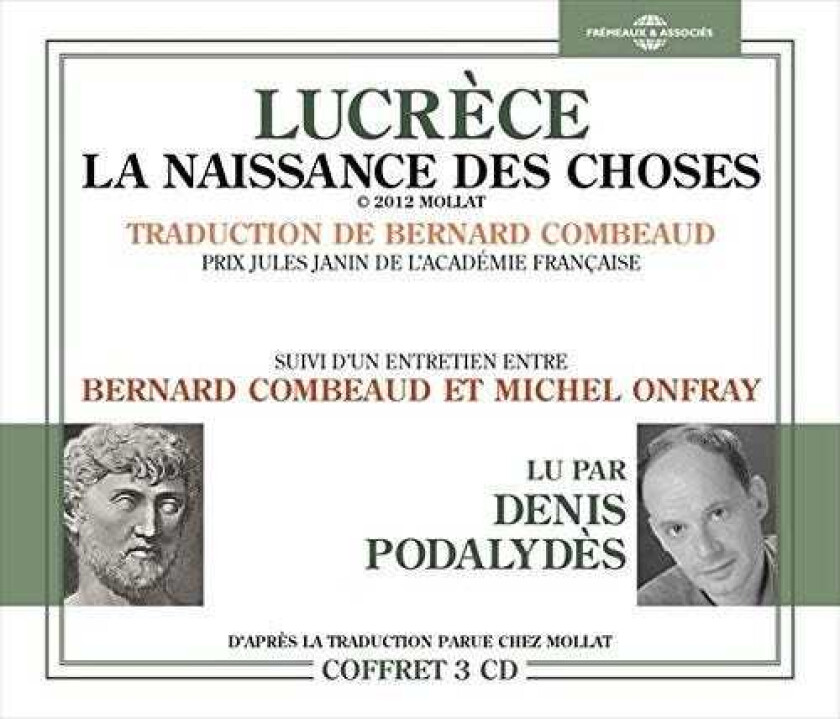Michel Onfray Lucrece La Naissance Des Choses Suivi D'un CD