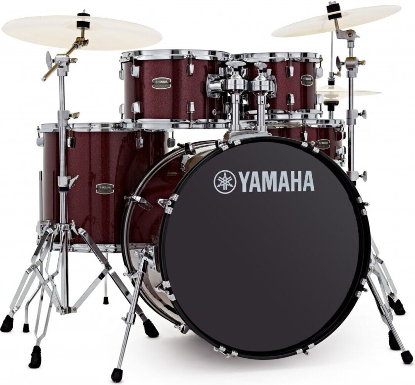 Rydeen 22" Drum Kit w/Cymbals Burgandy Glitter