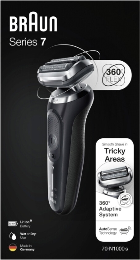 Series 7 70-N1000s, Barberingsmaskin, Svart, Led, Batteri, Lithium-Ion (Li-Ion), Innebygd Batteri
