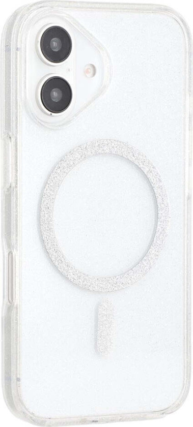 iPhone 16 Plast Glitter Deksel - MagSafe Kompatibelt - Gjennomsiktig