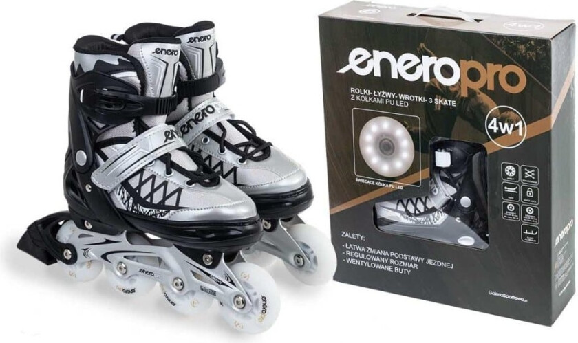 Inline skøyter-rulleskøyter-skøyter 4in1 enero pro led 34-37 grå