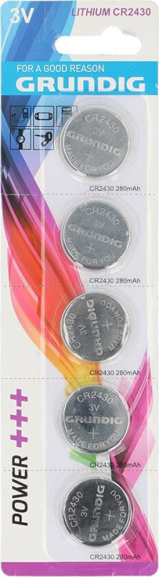 Grundig CR2430 Knappcellebatteri 5-pak