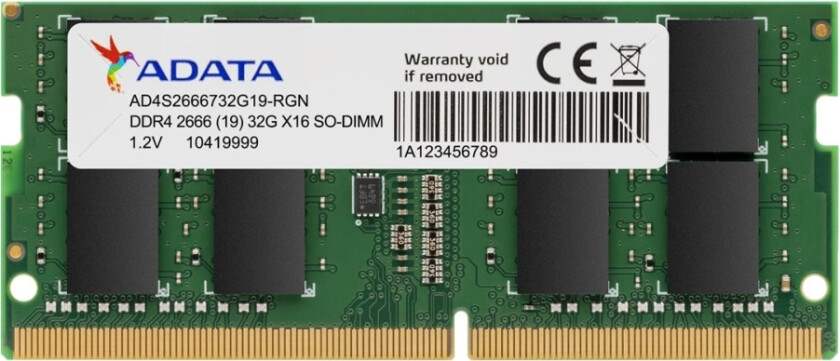 Adata Premier Series - Ddr4 - Modul - 16 Gb - So Dimm 260-Pin - 2666 Mhz / Pc4-21300 - Cl19 - 1,2 V - Ikke Bufferet - Ikke-Ecc