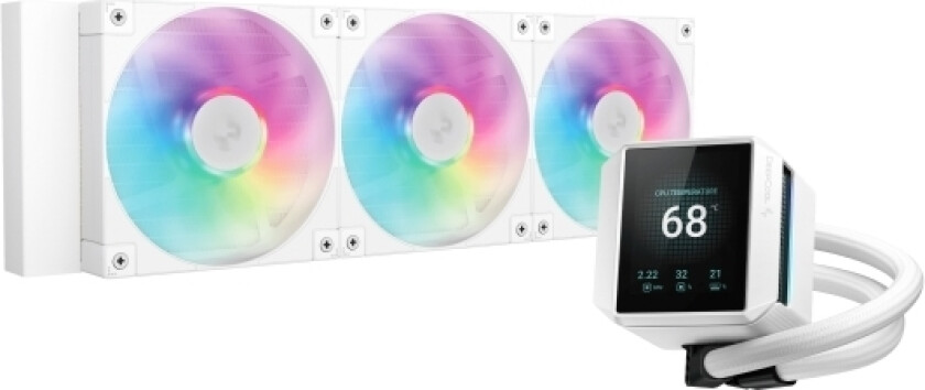 Deepcool Mystique 360 Wh Argb, Alt-I-Ett Væskekjøler, 12 Cm, 72,04 Cfm, Hvit