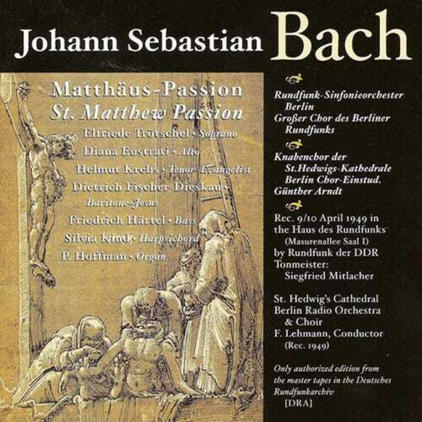 Diana Eustrati, Dietrich FischerDieskau, Elfriede Tr Tschel, Elfriede Trötschel, Helmut Krebs St Matthew's Passion CD