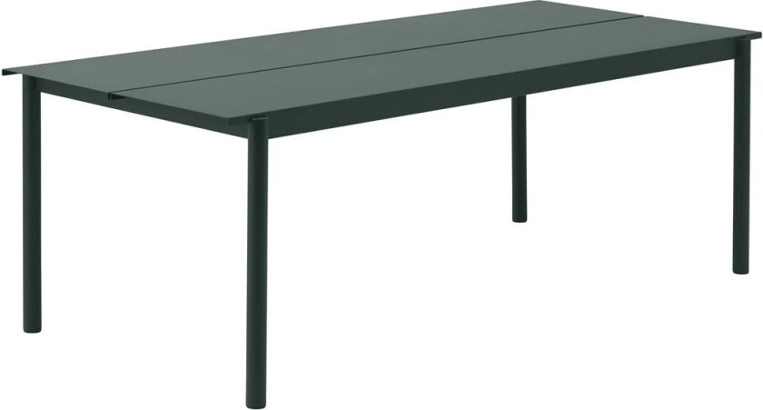 Linear steel table bord 220 x 90 cm Dark green (RAL 6012)