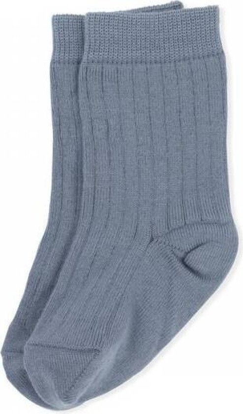 Lillelam 2pk ullsokk – mellomblå - 17-19