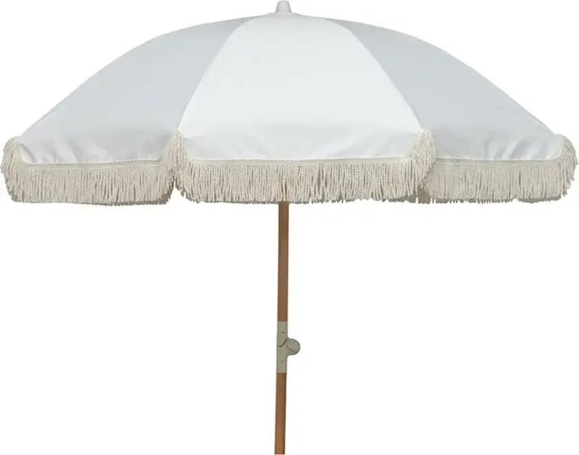 Parasoll med frynser Ø200 cm Beige