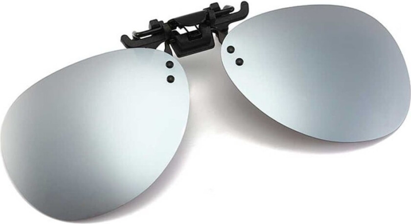 Clip-on Aviator Sunglasses Pilot Glasses Silver Mirror Glass