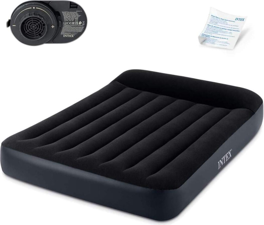 Oppblåsbar madrass 203x152 cm med Pump Velour Seng Intex 64150ND