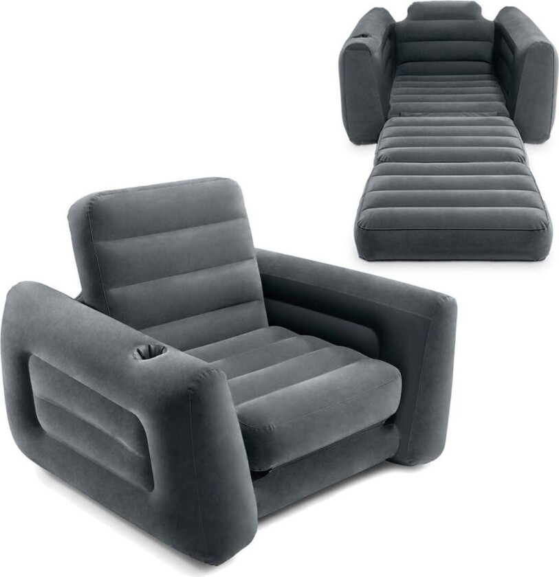 Oppblåsbar lenestol, madrass, divan, seng 2-i-1 INTEX - 221x107x66 cm