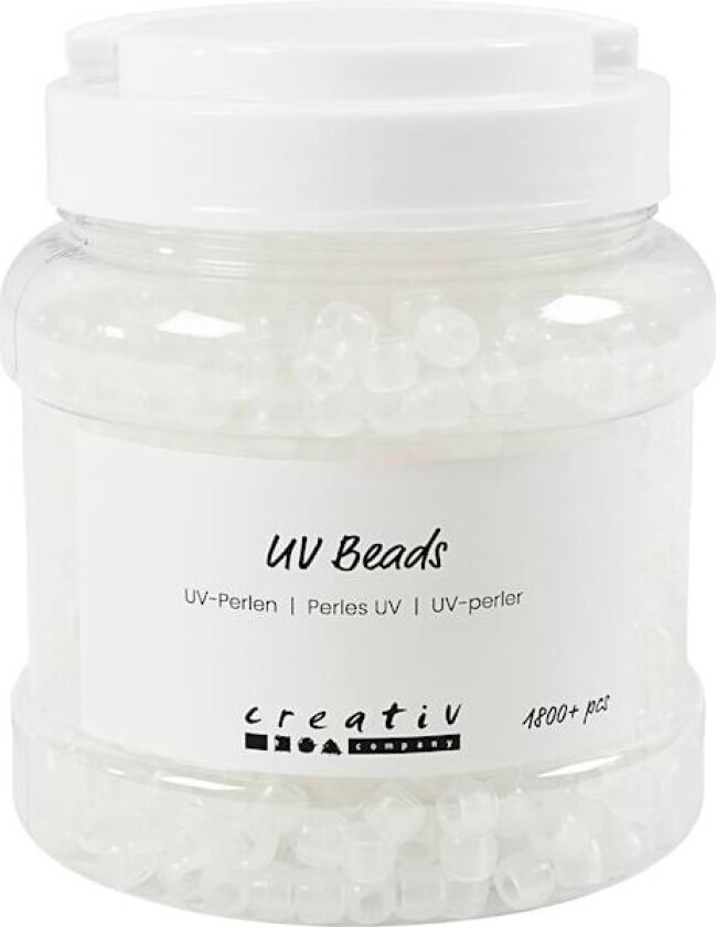 UV-perler , L: 6 mm, dia. 8 mm, hullstr. 4 mm, ass. farger, 700ml/ 1 boks, 320 g