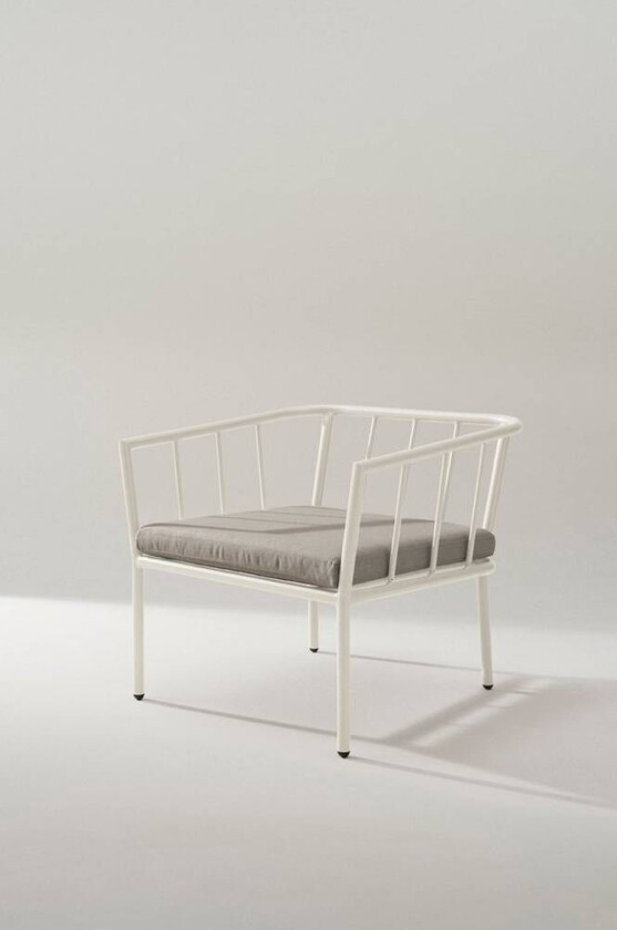 lenestol Hvit/lys grå pute