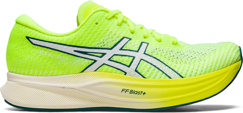Asics Magic Speed 2, løpesko, dame SAFETY YELLOW/WHITE