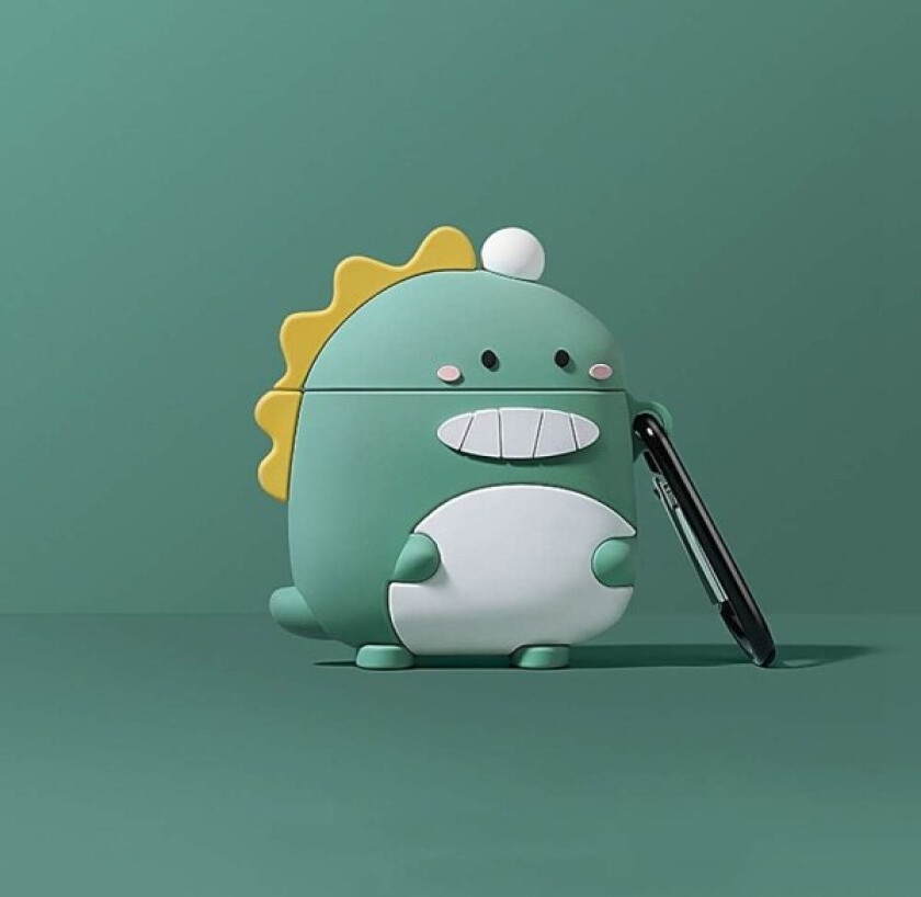 Kompatibel med Airpods-etui, silikon 3D søt dyre dinosaur morsom tegneseriefigur Airpod-deksel, Kawaii morsom mote kul design