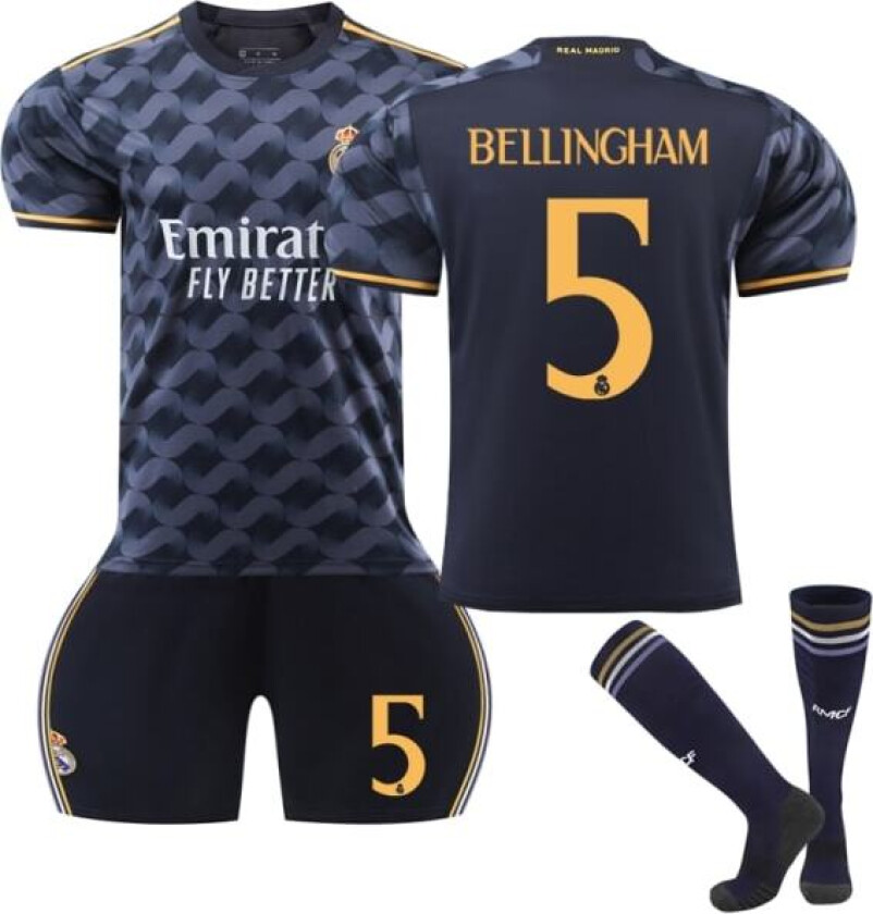 Real Madrid Borte Fotballdrakt Barn Nr 5 Bellingham 24 2023-2024 24