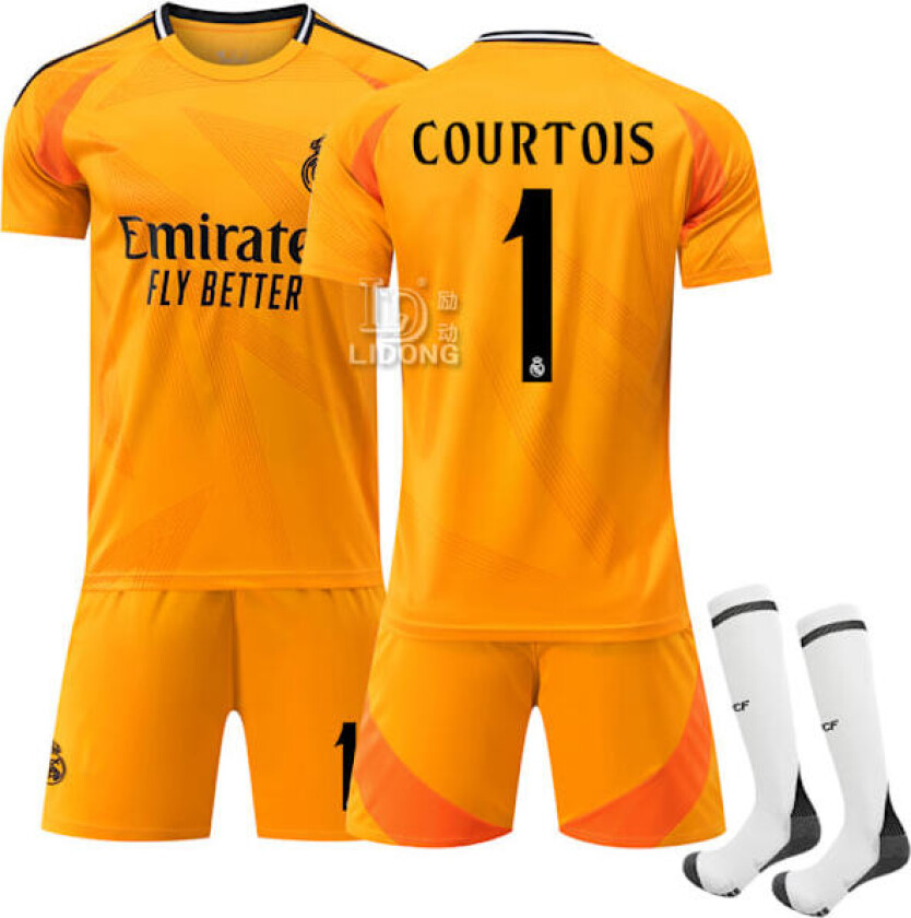 Real Madrid Borte Fotballdrakt Barn og Voksen 2024-2025 Jersey nr. 1 COURTOIS 24 24
