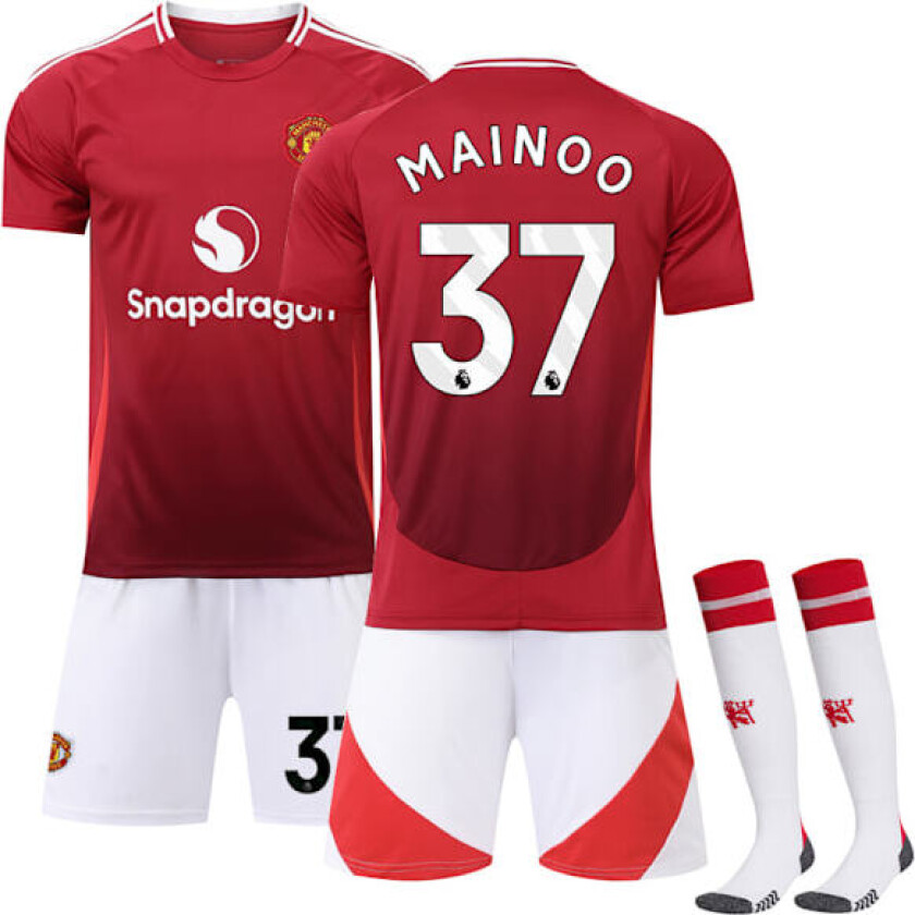 Manchester United Hjemme Fotballdrakt Barn 2024-2025 Nr. 37 Mainoo 20