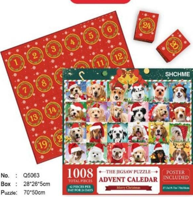 24-dagers pussel-adventskalender, Blind Box, Rød