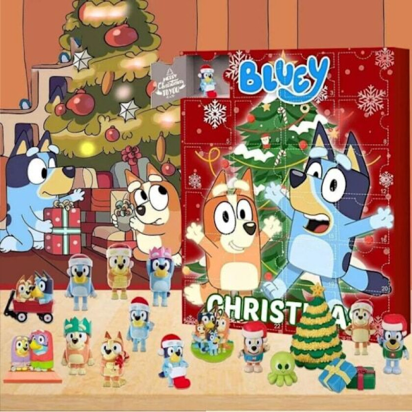 2024 Ny Disney Stitch Julekalender Gave 24 Dagers Nedtelling Kommer Gaver Overraskelse Blindboks (Bluey Hund Blindboks Type B) Bluey Dog Blind Box Type B