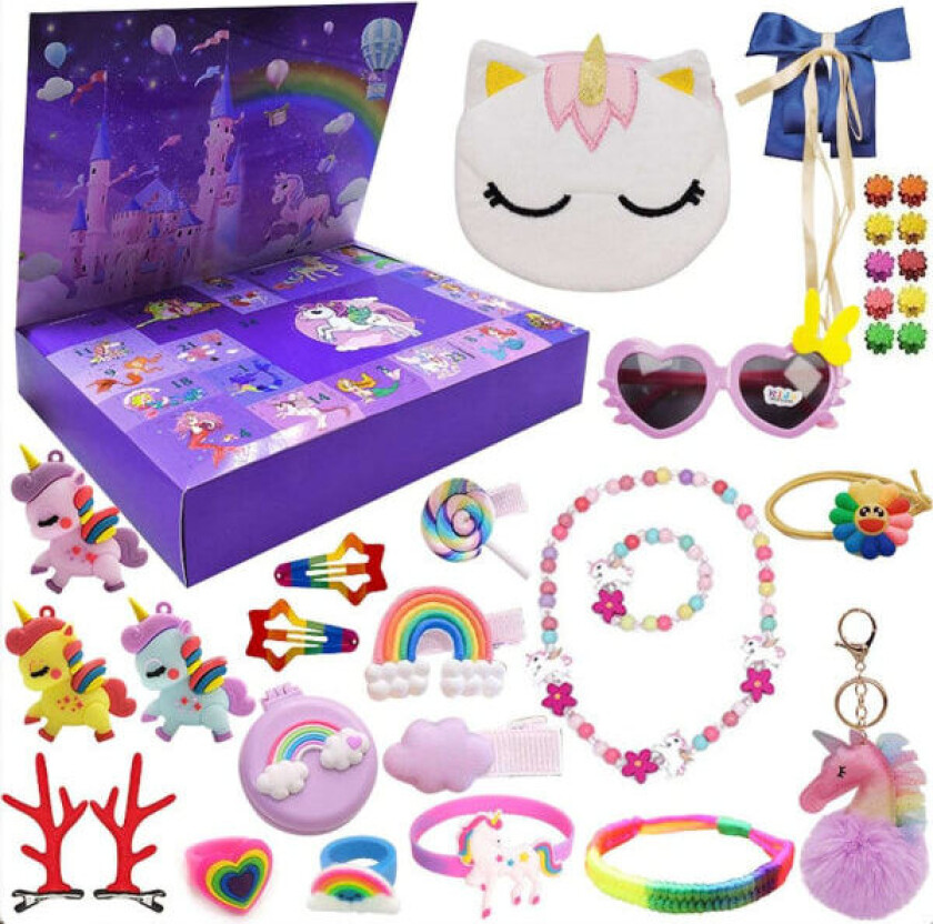 Adventskalender - Unicorn - Enhörningspresent - Julkalender 2024 flerfarget multifärg