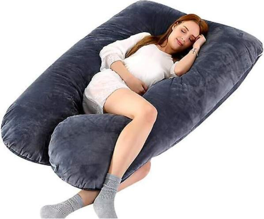Gravidpute U-formet, gravid sovepute Helkroppspute med avtakbart trekk Svart