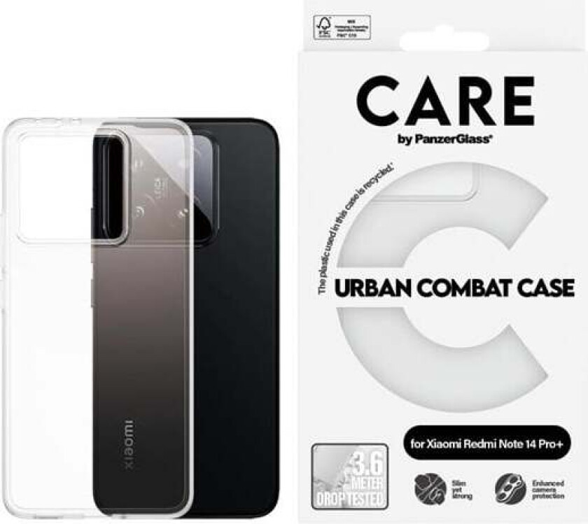 Flagship Case Transparent Urban Combat w. Clear Frame Xiaomi Redmi Note 14 Pro+