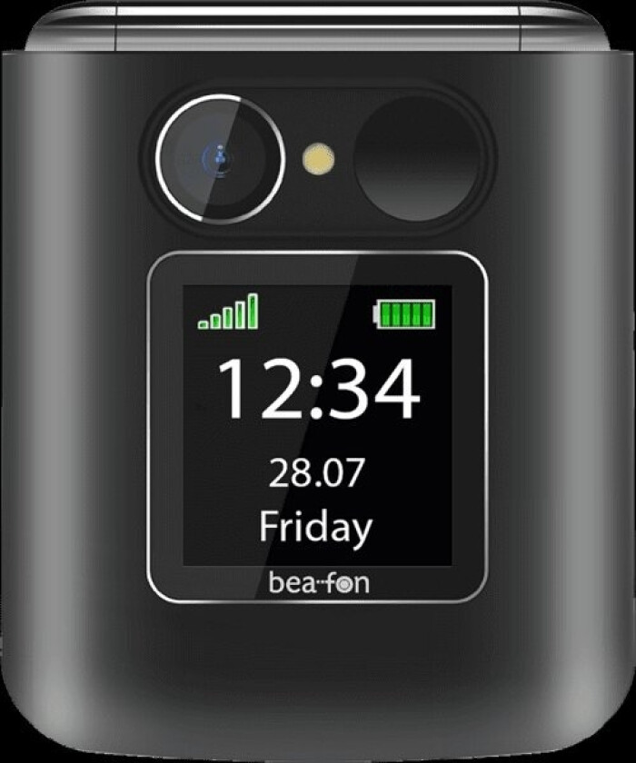 Fold 10 Lte, Silver Line, Sammenleggbar Telefon Med Stor Knapp, Svart-Sølv (Fold10lte_Eu001b)