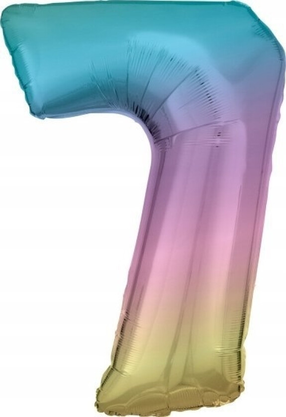 Amscan Folieballong Stort Nummer 7 Rainbow Pastell 57X86cm N34 Pakket 9909705