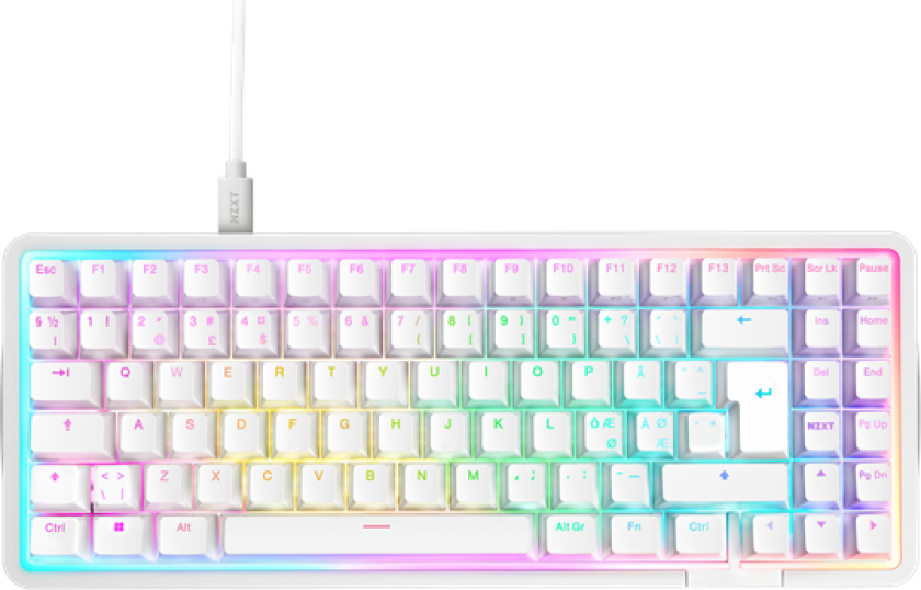 Function Elite MiniTKL, hvit - Gamingtastatur - Uten numpad - Nordisk - Hvit