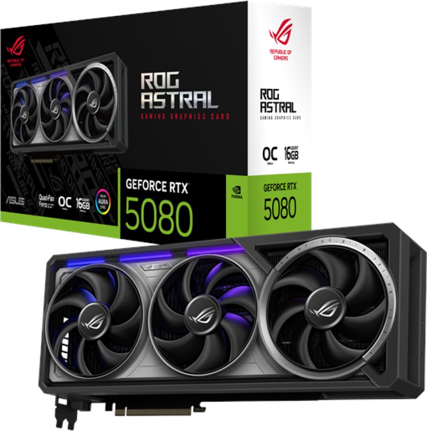 GeForce RTX 5080 ROG Astral OC - 16GB GDDR7 RAM - Grafikkort