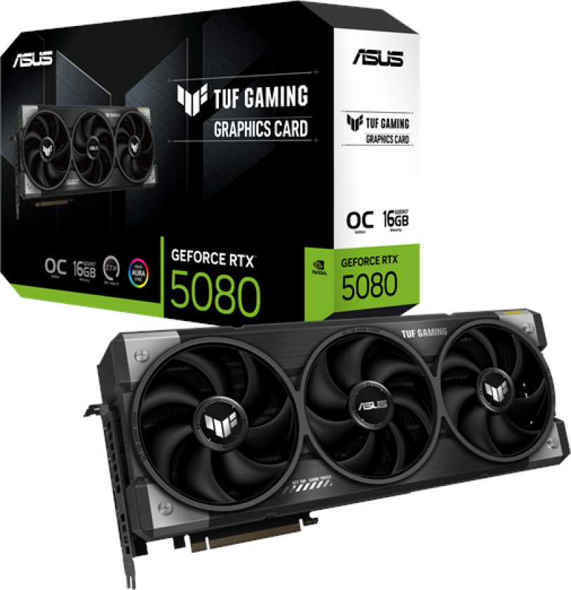 GeForce RTX 5080 TUF OC - 16GB GDDR7 RAM - Grafikkort