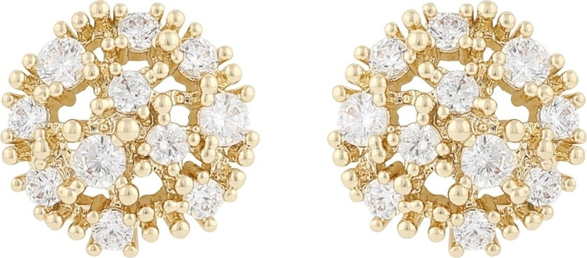 Lucy Stone Earrings Gold Clear Onesize