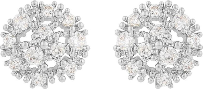 Lucy Stone Earrings Silver Clear Onesize