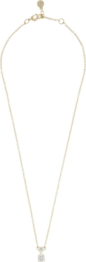 Jen Stone Pendant Necklace Gold Clear 42cm