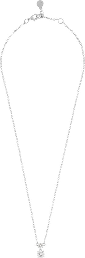 Jen Stone Pendant Necklace Silver Clear 42cm