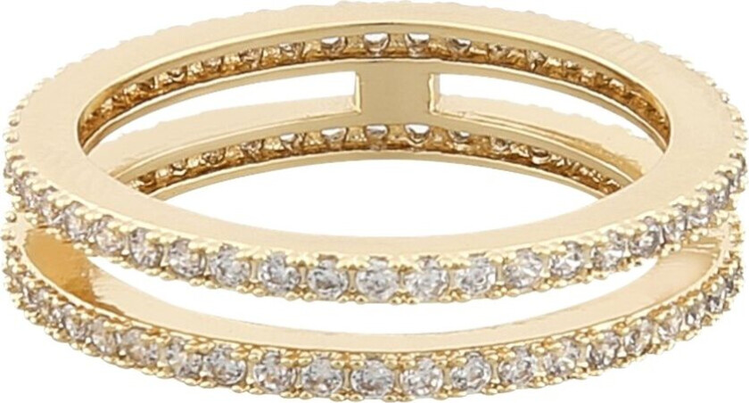 Rio Double Stone Ring Gold Clear L