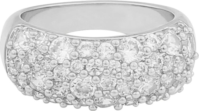 Rio Wide Stone Ring Silver Clear M