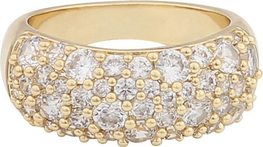 Rio Wide Stone Ring Gold Clear M