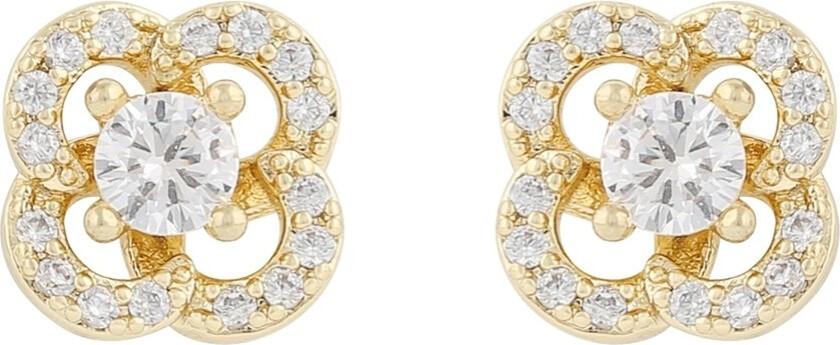 Sally Stone Earrings Gold Clear Onesize