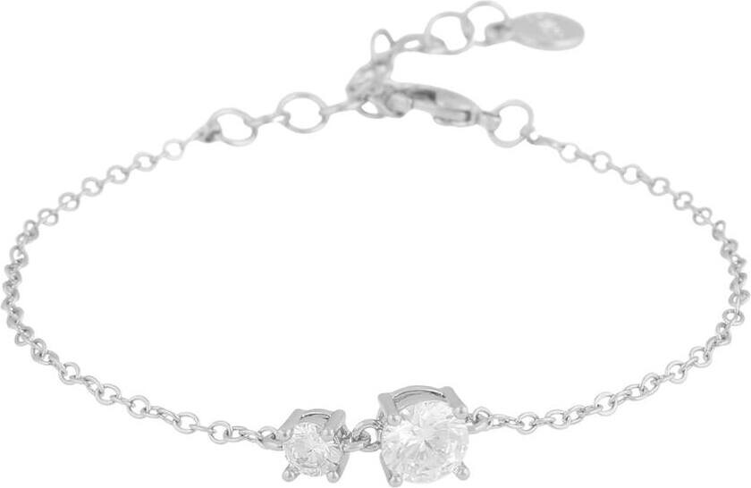 Jen Stone Chain Bracelet Silver Clear Onesize