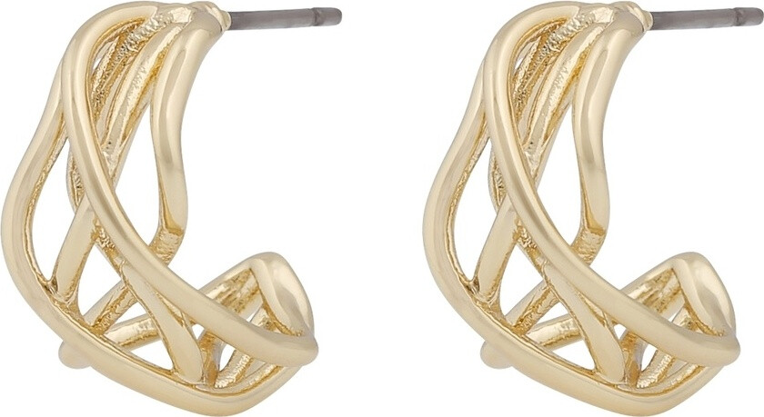 Hilma Small Oval Tassel Earrings Plain Gold Onesize