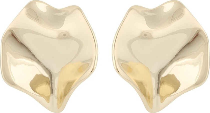 Hilma Big Earrings Plain Gold Onesize