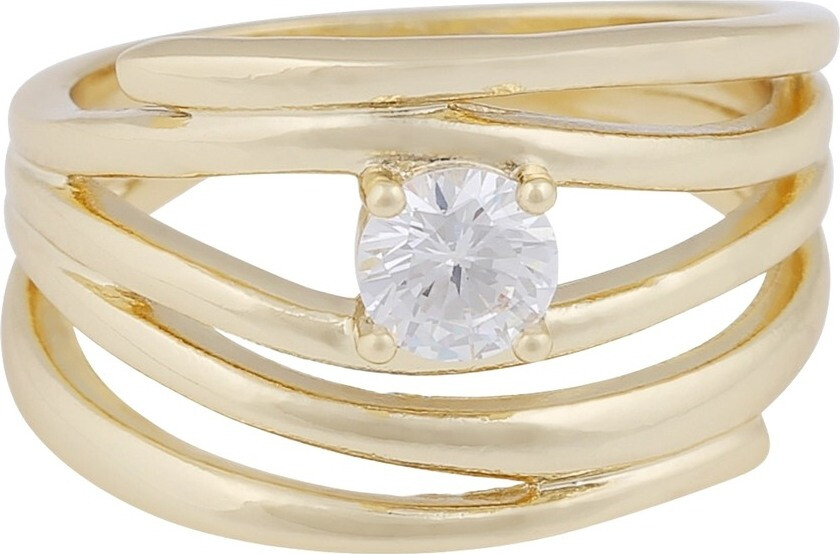 Jen Stone Irregular Ring Gold Clear L